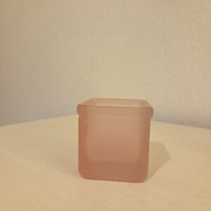 Frosted Square Glass Votive Holder in Peach